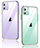 Humixx Crystal Clear Designed for iPhone 11 Case,[Not Yellowing][Military Grade Drop Protection] Explosion Hard Back and Soft TPU Bumper Shockproof Protective 11 Phone Case Cover 6.1 Inch