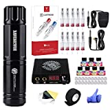 Dragonahwk Beginners Tattoo Pen Kit Complete Rotary Tattoo Machine Kit Atom M6 Power Supply 20Pcs Cartridges Needles Foot Pedal D13