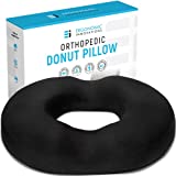 ERGONOMIC INNOVATIONS Donut Pillow for Tailbone Pain Relief and Hemorrhoids, Donut Cushion for Postpartum Pregnancy and After Surgery Sitting Relief, Suitable for Men and Women at Home & Office Chairs
