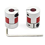 Befenybay 2PCS 8mm to 8mm Aluminium Plum Flexible Shaft Coupling Diameter 20mm Length 25mm Connector Flexible Coupler for 3D Printer CNC Machine and Servo Stepped Motor（8x8mm）