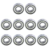 Antrader Metal Shielded 6202Z 35 x 15 x 11mm Electric Deep Groove Ball Bearings Silver Tone Set of 10