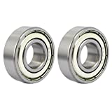 uxcell 35mmx15mmx11mm Double Shielded Deep Groove Ball Bearing Silver Tone 6202Z 2pcs