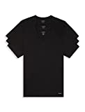 Calvin Klein Men's Cotton Classics Multipack V Neck T-Shirts, Black, Large
