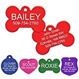 GoTags Pet ID Personalized Pet Tags for Dogs and Cats. Front & Backside Engraving and Sizes. Anodized Aluminum. Bone Shape Regular,Multi-Color