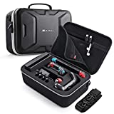 Mumba Deluxe Carrying Case for Nintendo Switch OLED & Nintendo Switch, Large Capacity Travel Storage Pouch for Switch Console & Accessories - Black