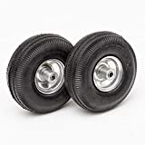 Lapp Wheels Pneumatic 4.10/3.50-4 Tire, Wagon/Utility cart/Hand truck Replacement, Gray, Set of two