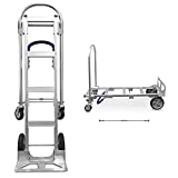 Heavy Duty Convertible Hand Truck Dolly Fully Assembled | Aluminum Sr. Moving Dolly Converts From Hand Truck to Platform Push Cart in Seconds | Utility Cart with Anti-Slip Handle | 61 x 20 x 20 Inches