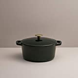 Milo Cast Iron Covered Dutch Oven, Enameled in Emerald Green, 3.5-quart with lid, by Kana