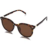 SOJOS Classic Round Sunglasses for Women Men Retro Vintage Large Plastic Frame BLOSSOM SJ2067 with Tortoise Frame/Brown Lens
