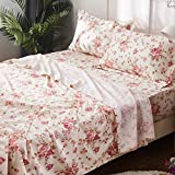 Brandream Shabby Floral Bed Sheet Set 100% Cotton Sheets Set 4pcs-Queen Size