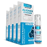 EverSmile AlignerFresh Original Clean - The Original Cleaning WhiteFoam On-The-Go Clear Retainer Cleaner for Invisalign, Dentures, ClearCorrect, Essix, Vivera & Hawley Trays/Aligners. (50ml - 4 Pack)