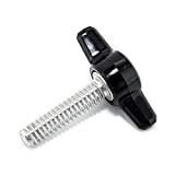 1/4"-20 x 1" Thumb Screw Stainless Steel - Black Tee Wing Plastic Knob - Standard/Coarse Thread Thumbscrew - Length: 1.000" - Proudly Built in USA - Package of (4)