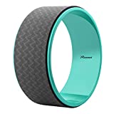 REEHUT Yoga Wheel - 12.6" x 5" Strong Premium Back Roller and Stretcher with Thick Cushion for Dharma Yoga Pose, Backbend & Stretching - (Black)