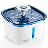 Veken 95oz/2.8L Pet Fountain, Automatic Cat Water Fountain Dog Water Dispenser with Smart Pump, 2 Replacement Filters for Cats, Dogs, Multiple Pets (Navy Blue)