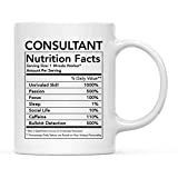 Andaz Press Funny 11oz. Ceramic Coffee Tea Mug Thank You Gift, Consultant Nutritional Facts, 1-Pack, Novelty Gag Birthday Christmas Gift Ideas Coworker