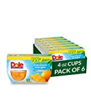 Dole Fruit Bowls Mandarin Oranges in 100% Juice, Gluten Free Healthy Snack, 4 Oz, 24 Total Cups