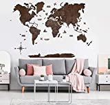 Wood World Map Wall Art Large Wall Decor - World Travel Map ALL Sizes (M L XL) Any Occasion Gift Idea - Wall Art For Home & Kitchen or Office