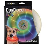 Nite Ize Flashflight LED Dog Discuit - Best Dog Flying Disc For All Hours of Play - With Long-Lasting LED Light, 1-Pack Multi-Colored Disc-O (FFDD-07-R8)
