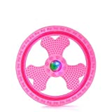Wandrola Flying Disc Dog Sport Toy with Flashing LED Lights, Light Up Pet Disk for Ultimate Night Time Play, Pink
