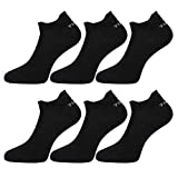 TISOKS 6 Pairs Black Mens and Womens Titanium Anti Odor Sports Ankle Socks for Athletes Feet