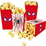 QICI Spiderman Party Bags superhero Popcorn Boxes , Contains 24 pcs Paper Bags in 2 Styles,Hero Theme Birthday Party Decorations and Supplies