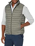 Amazon Essentials Men's Lightweight Water-Resistant Packable Puffer Vest, Grey, X-Small