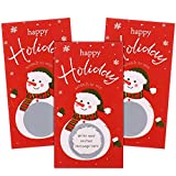 50 Pieces Scratch off Game Cards Scratch off Stickers Christmas Party Games Vouchers Festive Raffle Tickets Holiday Business Prize Drawings for Kids Adults Families Christmas Events Groups (Snowman)