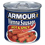 Armour Star Vienna Sausage, Hot & Spicy Flavored, Canned Sausage, 4.6 OZ (Pack of 24)