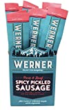 Werner Spicy Pickled Sausage Pack of 12 – Pork & Beef Sausages 1.7 Ounce Individually Wrapped Meat Snacks