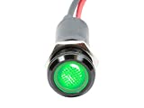 Alpinetech PLB12M 12mm 1/2" 120V AC LED Metal Signal Indicator Pilot Dash Light (Green)