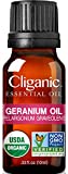 Cliganic Organic Geranium Essential Oil, 100% Pure Natural for Aromatherapy | Non-GMO Verified