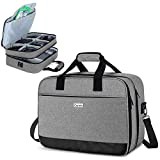 CURMIO Travel Carrying Case Compatible with Xbox One/ Xbox One X/ Xbox 360/ Xbox Series S, Portable Storage Bag Organizer for Xbox Game Console and Other Accessories, Gray (Patented Design)