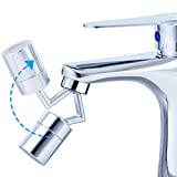 Eye Wash Station Faucet Aerator Solid Brass, 720-degree Rotate Faucet Mounted Aerator Sink Attachment, Eye Flush Unit Bathroom Faucet- 720° Big Angle Swivel Faucet Aerator Kitchen Sink Aerator