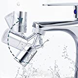 720° Swivel Faucet Sink Aerator, Eyewash Stations Faucet Mounted Aerator Sink Attachment for Bathroom,Dual Function Kitchen Faucet Aerator for Face Washing, Gargle & Eye Flush-15/16”-27UNS Male Thread