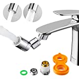 Eyewash Station Faucet Aerator, Kitchen Faucet Aerator 1080° Swiveling Bathroom Faucet Aerator with Dual Function Anti-Drip for Gargle Eye Wash, 55/64 Inch-27UNS Female Thread