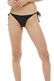 Eidon women's Tiki Tie Side Cheeky Bikini Bottom Swimsuit, Flavors Black Licorice, X-Small