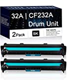 2 Pack Black 32A | CF232A Compatible Drum Unit Replacement for HP Laserjet Pro M203dn M203dw ; MFP M227sdn MFP M227fdn ; Ultra MFP M230sdn M230fdw Printers