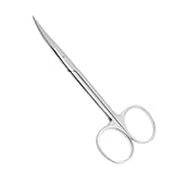 Iris Micro Dissecting Scissors 4.5" Curved Fine Point - Perfect for Doctors, Nurses, EMS, Students, Education & Training and More (Silver)