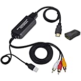HDMI to RCA Cable, HDMI to RCA Converter Adapter Cable, 1080P HDMI to AV 3RCA CVBs Composite Video Audio Supports for Amazon Fire Stick, Roku, Chromecast, PC, Laptop, Xbox, HDTV, DVD