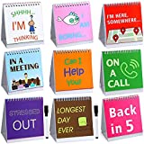 2 Pieces Funny Desk Office Signs Funny Picture 30 Different Fun and Flip-Over Messages Calendar and 2 Pieces Black Pens Funny Desk Accessories for Work Business Office Gifts Desk (Expression Style)