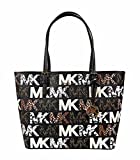 Michael Kors Jet Set Travel Medium Carryall Tote Graffiti Black Graphic MK Logo Multi