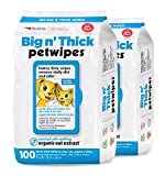 Petkin Petwipes – Big 'n Thick Extra Large Pet Wipes for Dogs and Cats – Cleans Face, Ears, Body and Eye Area – Super Convenient, Ideal for Home or Travel – Pack of 200 Wipes