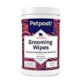 Petpost | Grooming Wipes for Dogs - Large, Deodorizing Wipes with Cherry Blossom Scent - 70 Ultra Soft Cotton Pads in Cleansing Solution (Cherry Blossom)