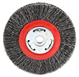 Forney 72761 Wire Bench Wheel Brush, Narrow Face Coarse Crimped with 1/2-Inch and 5/8-Inch Arbor, 5-Inch-by-.014-Inch