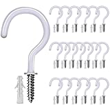 Etoolia Ceiling Hooks for Hanging Plants, Utensils, Christmas Lights and Decorations - Holds up to 50lbs, Vinyl Coated Screw-in-Hooks for Wooden and Drywall with Anchors (20pcs-2.9"- White)