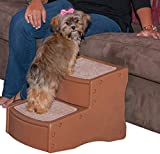 Pet Gear Easy Step II Pet Stairs, 2 Step for Cats/Dogs up to 75-pounds, Portable, Removable Washable Carpet Tread, Light Cocoa