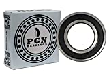 PGN (10 Pack) 6005-2RS Bearing - Lubricated Chrome Steel Sealed Ball Bearing - 25x47x12mm Bearings with Rubber Seal & High RPM Support