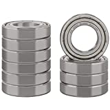 XiKe 10 Pcs 6005ZZ Double Metal Seal Bearings 25x47x12mm, Pre-Lubricated and Stable Performance and Cost Effective, Deep Groove Ball Bearings.
