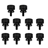 YATENG 10-pcs Anodized Aluminum Computer Case Thumbscrews (6-32 Thread) for Computer Cover / Power Supply / PCI Slots / Hard Drives DIY Personality Modification & beautification (Black)