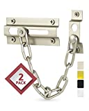 Jack N’ Drill Chain Door Guard with Lock - 2 Pack Chain Lock Door Guard, Sturdy and Rust-Resistant Steel Chain Locks for Inside Door and Extra Front Door Lock, 100% Child Safe and Pet Friendly